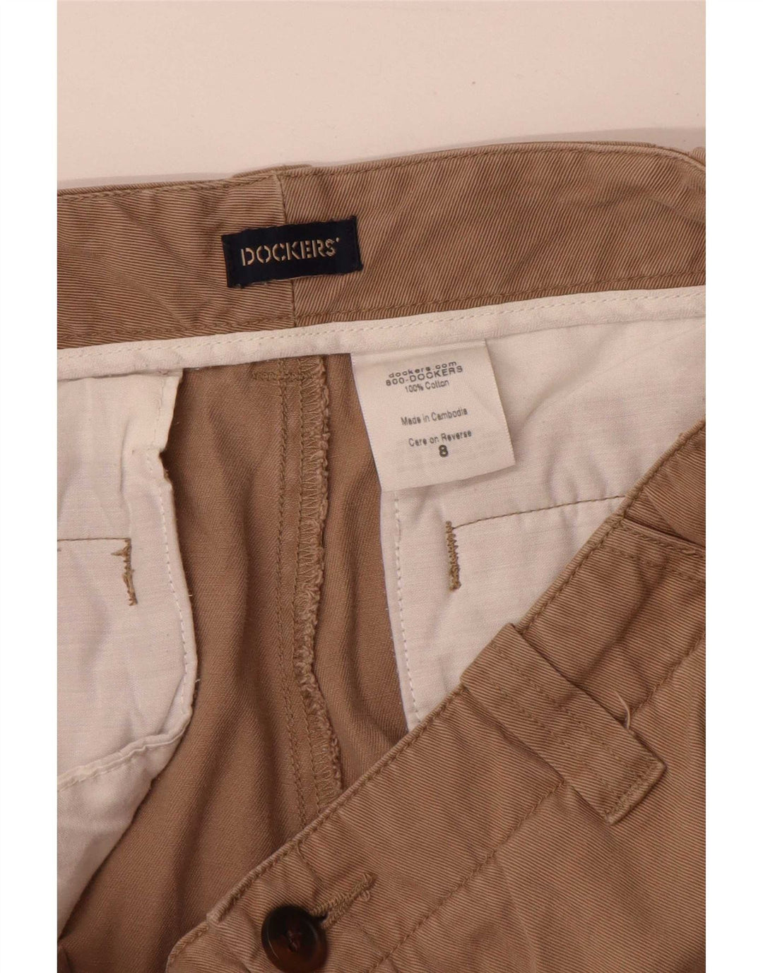 Dockers Womens Straight Cargo Trousers US 8 Medium W27 L30 Beige Cotton