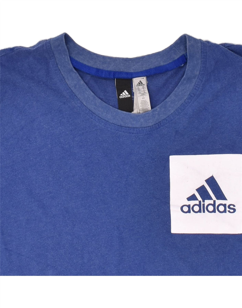 ADIDAS Mens Graphic T-Shirt Top 2XL Blue Cotton Vintage Adidas and Second-Hand Adidas from Messina Hembry 