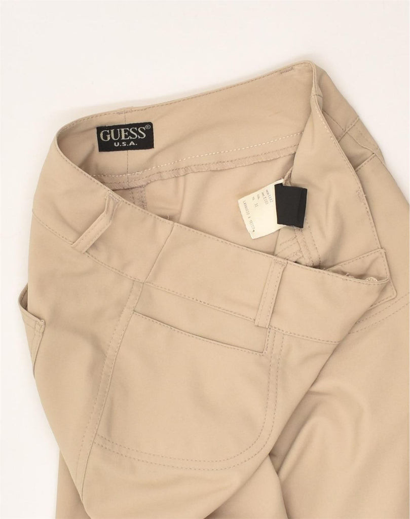 GUESS Womens Straight Casual Trousers W31 L30  Beige Nylon | Vintage Guess | Thrift | Second-Hand Guess | Used Clothing | Messina Hembry 