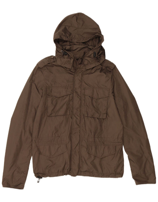Aspesi Mens Hooded Utility Jacket UK 36 Small Khaki Polyamide