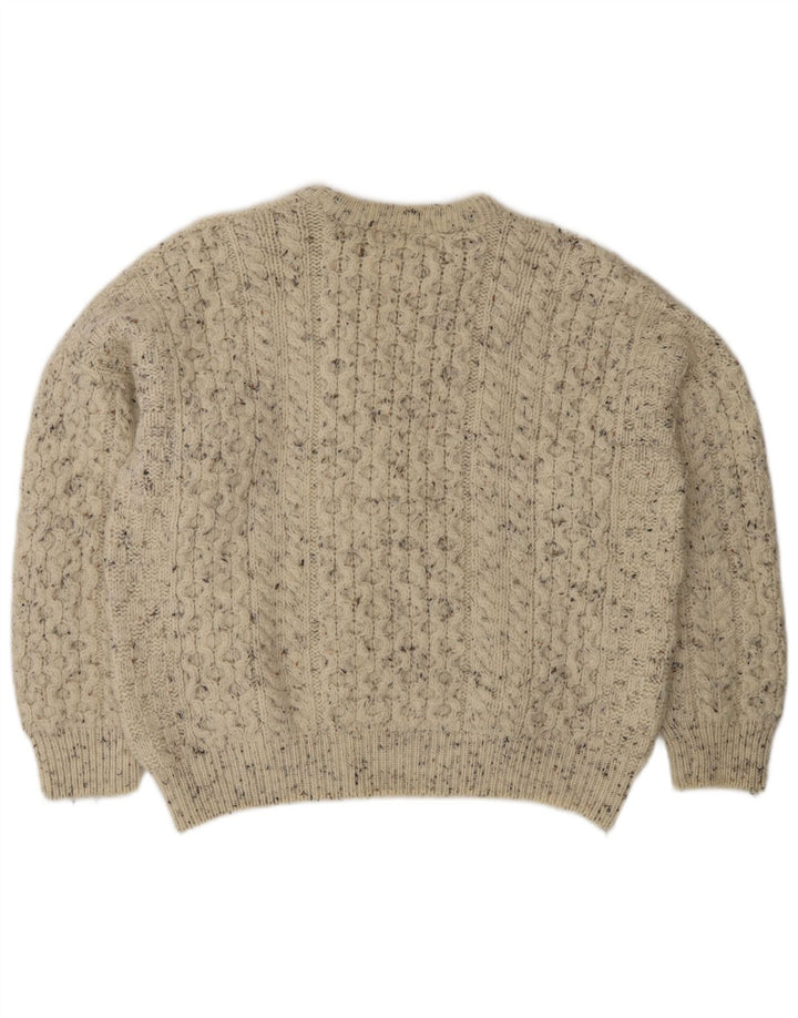 Irish Homecraft Mens Crew Neck Jumper Sweater Large Grey Flecked