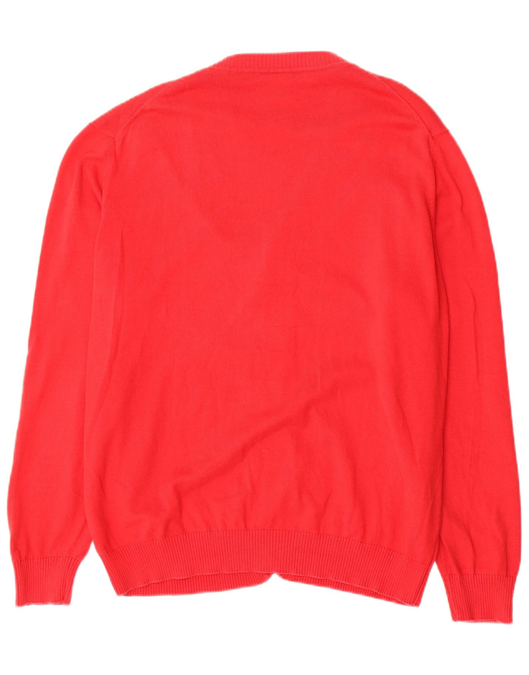 Lacoste Mens Cardigan Sweater Size 5 Large Red Cotton