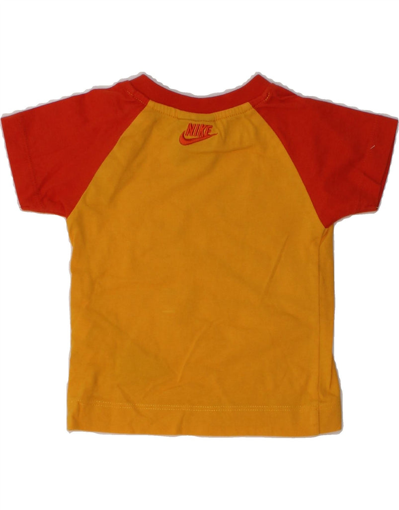 NIKE Baby Boys Graphic T-Shirt Top 3-6 Months Yellow Colourblock Cotton | Vintage Nike | Thrift | Second-Hand Nike | Used Clothing | Messina Hembry 