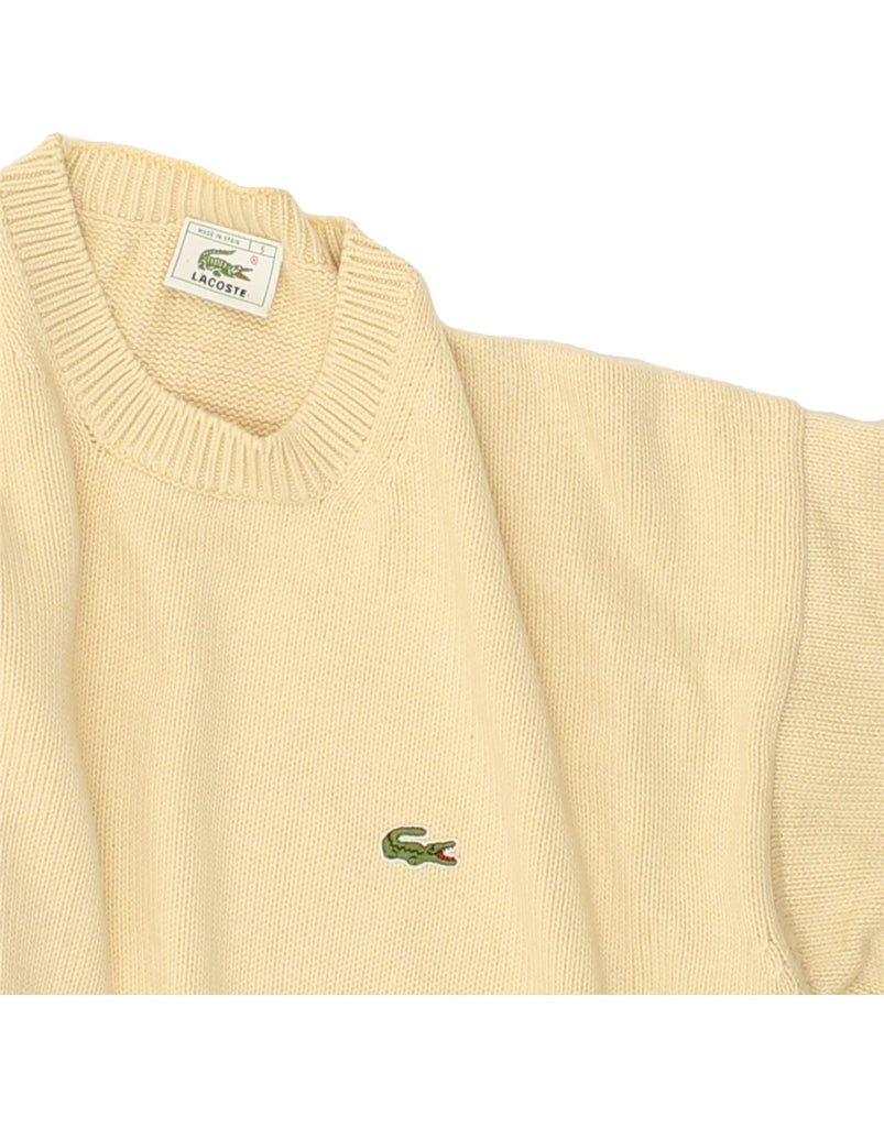 LACOSTE Mens Crew Neck Jumper Sweater Size 5 Large Yellow Cotton | Vintage Lacoste | Thrift | Second-Hand Lacoste | Used Clothing | Messina Hembry 