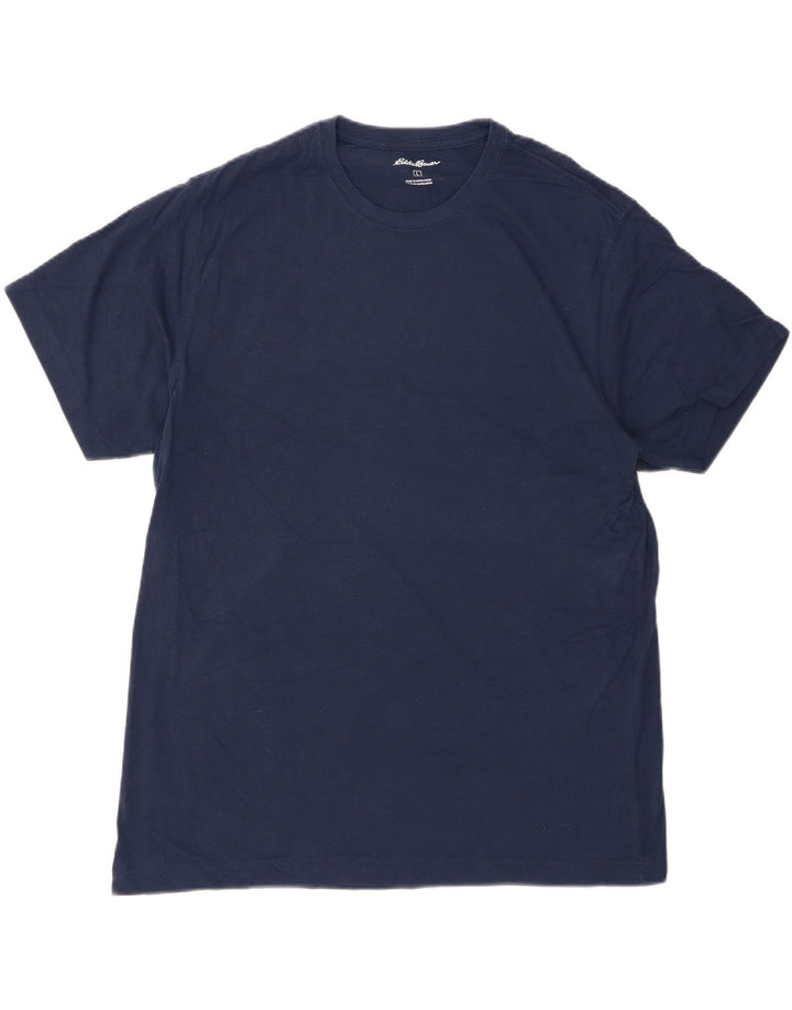 EDDIE BAUER Mens T-Shirt Top Large Navy Blue Cotton