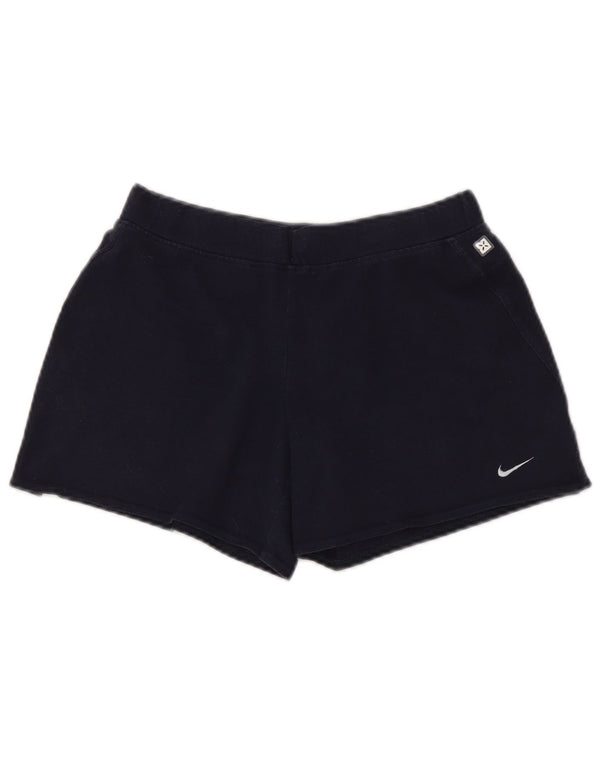 Nike Womens Sport Shorts UK 8/10 Small Navy Blue Cotton