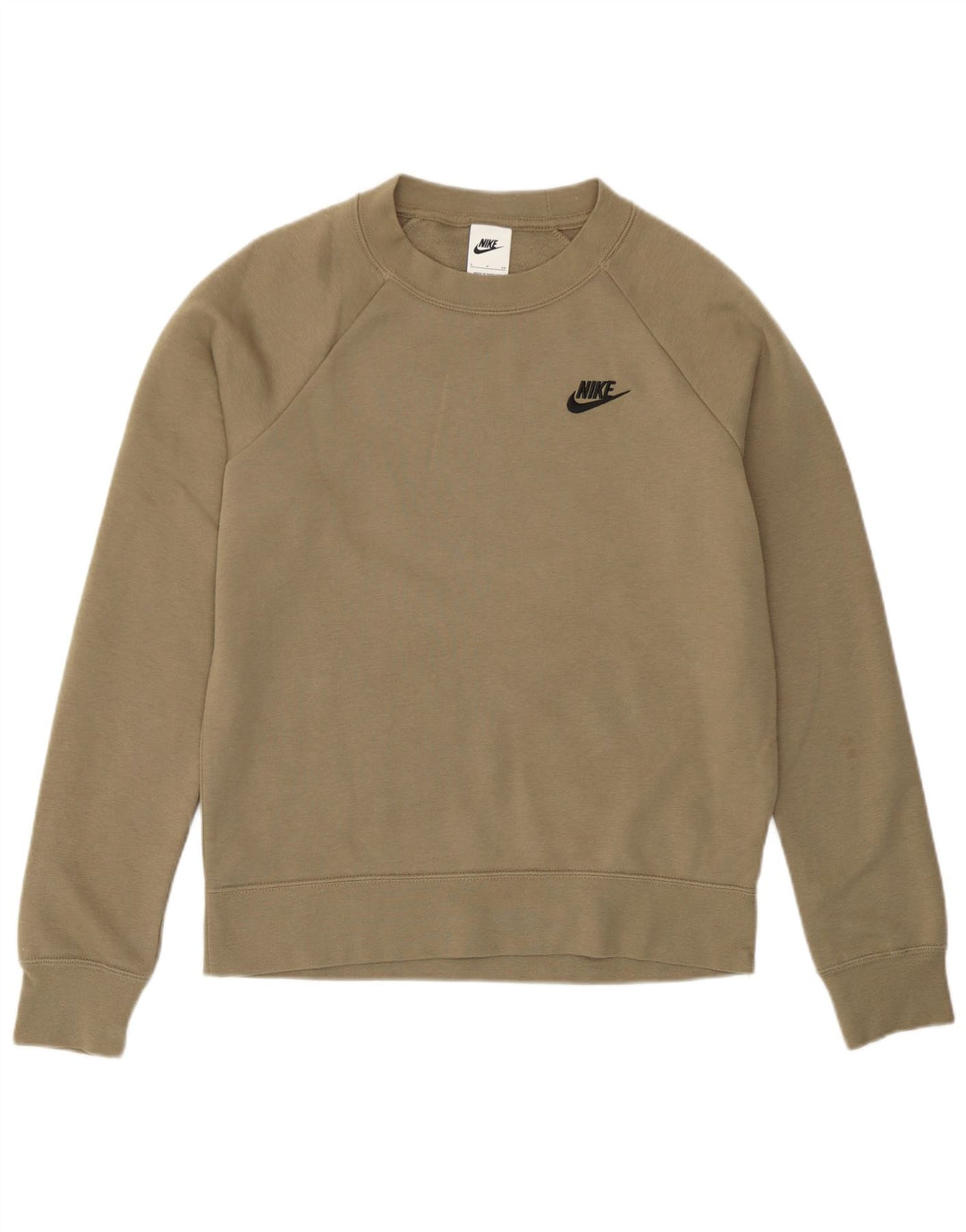 Nike Mens Sweatshirt Jumper Small Khaki Cotton Sports