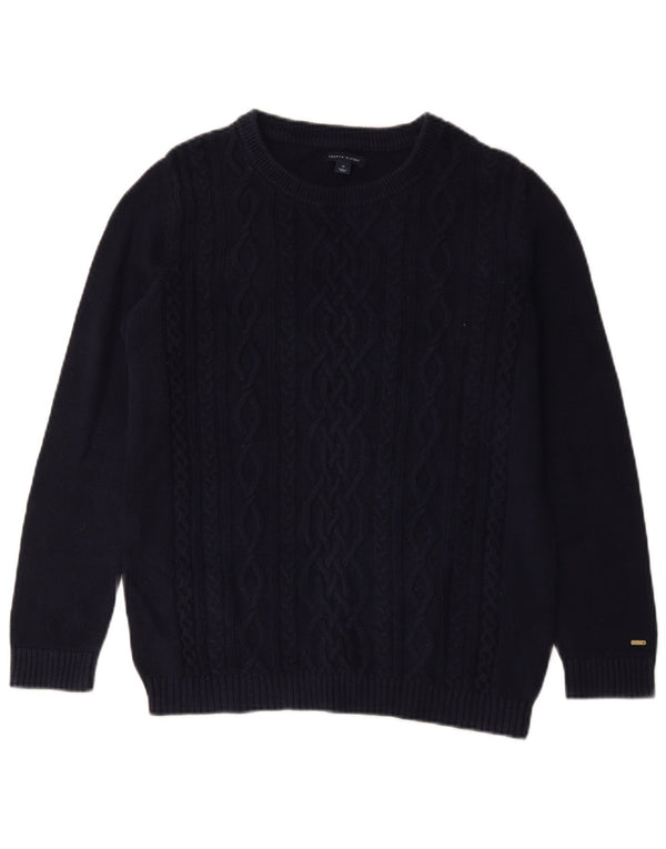 Tommy Hilfiger Womens Boat Neck Jumper Sweater UK 14 Medium Navy Blue