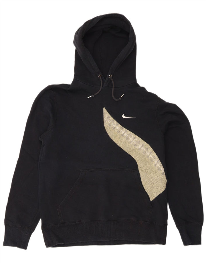 Nike Mens Hoodie Jumper Medium Black Colourblock Cotton