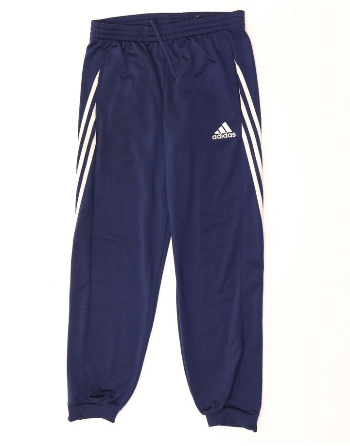 ADIDAS Mens Tracksuit Trousers Joggers Medium  Navy Blue Polyester