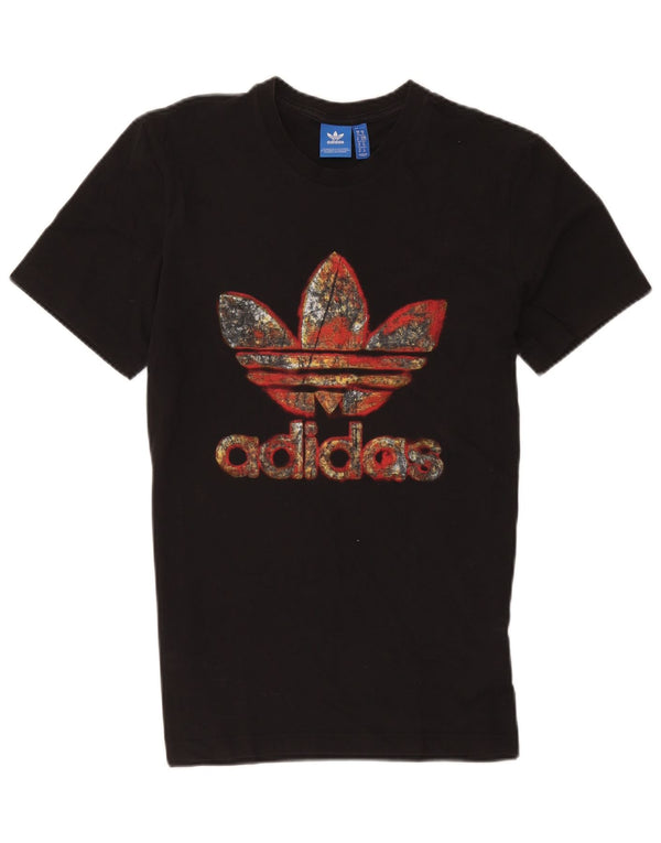 Adidas Mens Graphic T-Shirt Top Medium Black Cotton