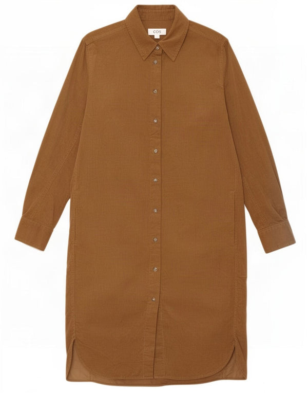 Cos Womens Oversized Corduroy Shirt Dress EU 34 XS Beige Cotton