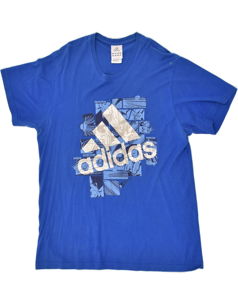 ADIDAS Mens Graphic T-Shirt Top XL Blue Cotton | Vintage Adidas | Thrift | Second-Hand Adidas | Used Clothing | Messina Hembry 