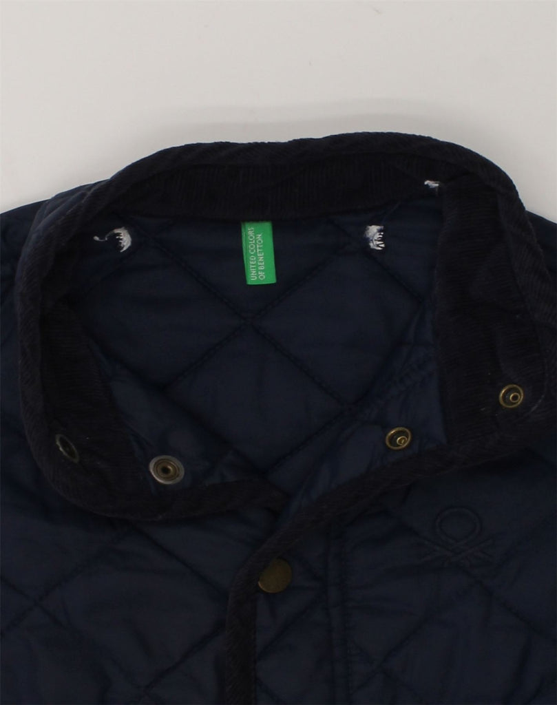 BENETTON Boys Quilted Jacket 3-4 Years 2XS Navy Blue Nylon | Vintage Benetton | Thrift | Second-Hand Benetton | Used Clothing | Messina Hembry 