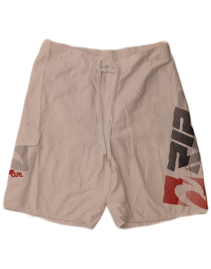 RIP CURL Mens Graphic Swimming Shorts Medium White Colourblock Polyester