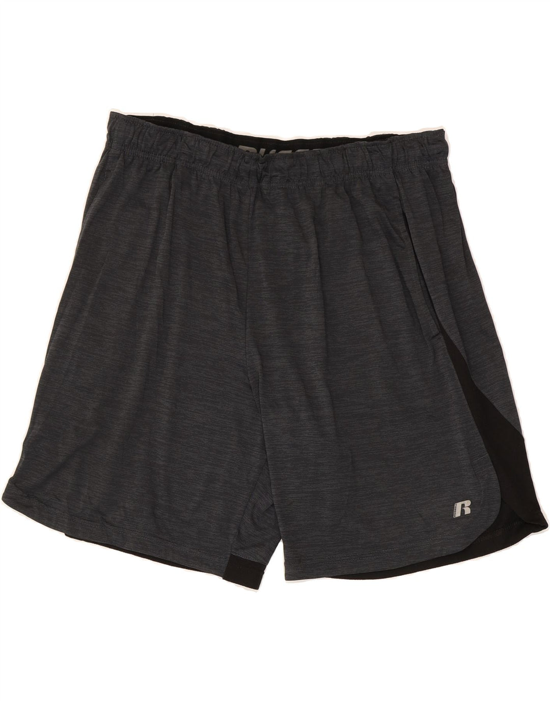 RUSSELL ATHLETIC Mens Sport Shorts Large  Grey Colourblock Polyester Vintage Russell Athletic and Second-Hand Russell Athletic from Messina Hembry 