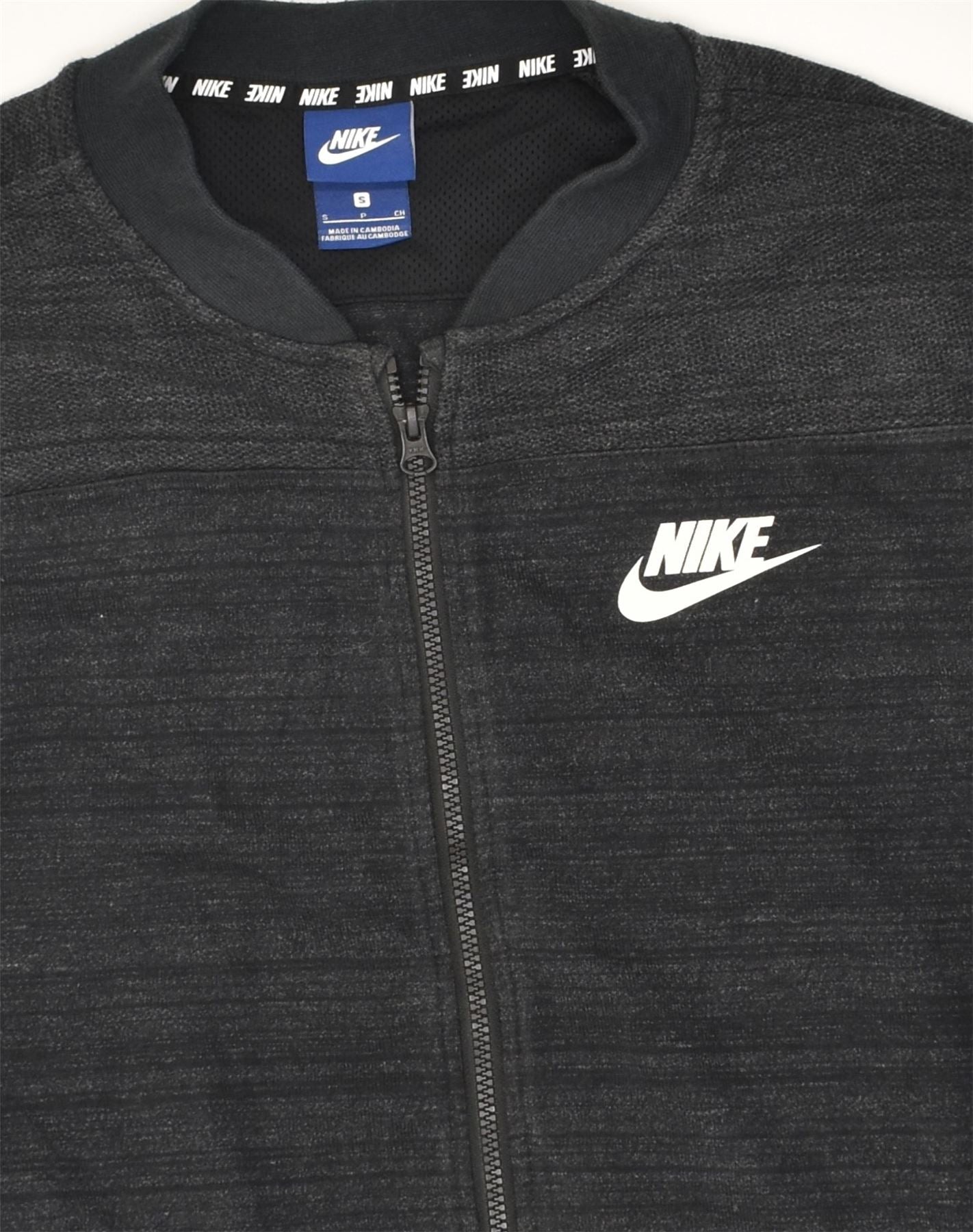 NIKE Mens Tracksuit Top Jacket Small Grey Cotton