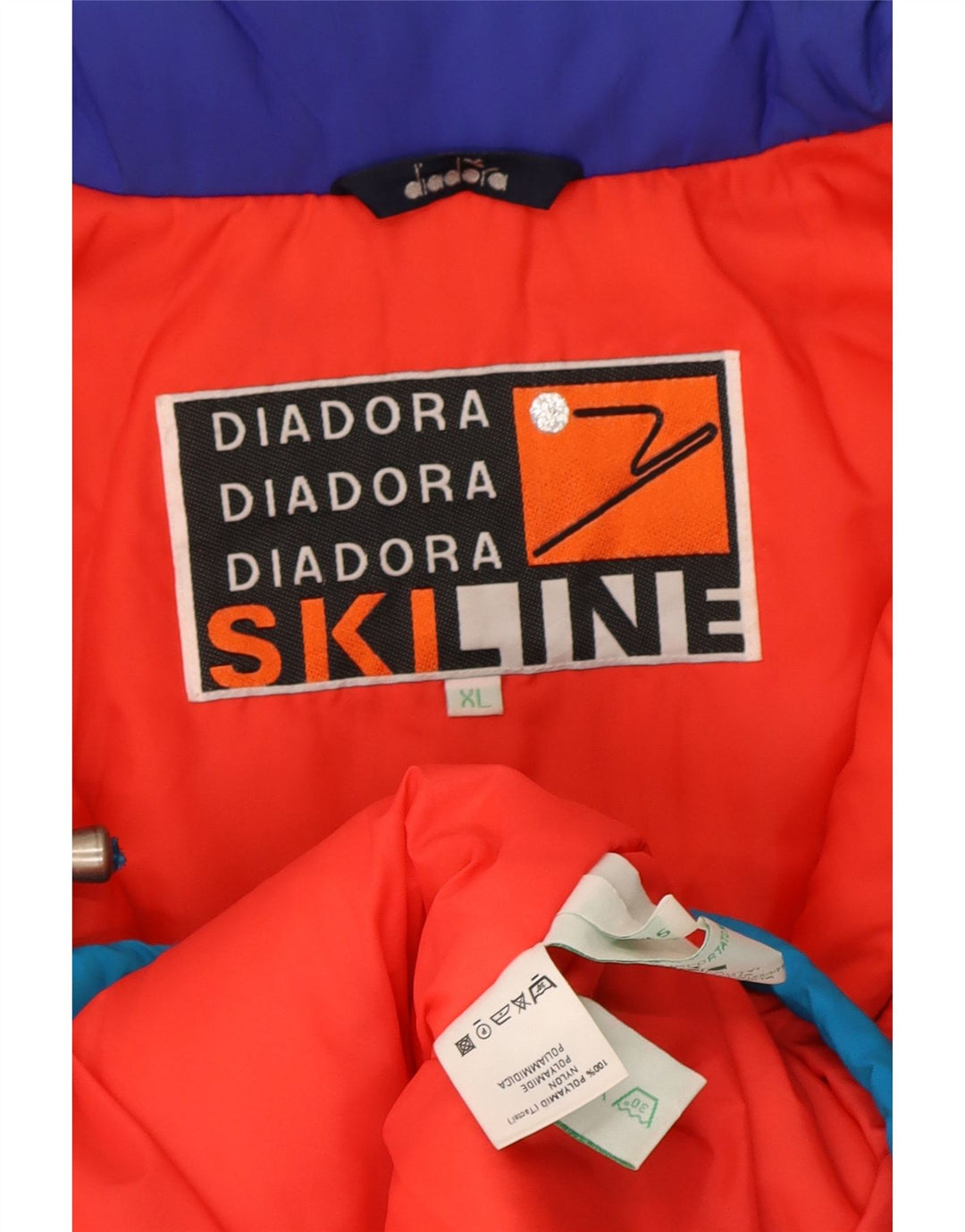 Diadora Mens Hooded Ski Jacket UK 42 XL Multicoloured Colourblock Polyamide