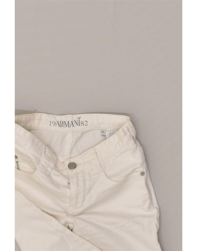 ARMANI Girls Straight Jeans 7-8 Years W24 L24 White Cotton | Vintage Armani | Thrift | Second-Hand Armani | Used Clothing | Messina Hembry 