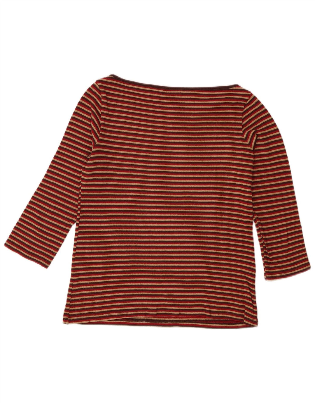 Zara Womens Top 3/4 Sleeve UK 14 Large Multicoloured Striped