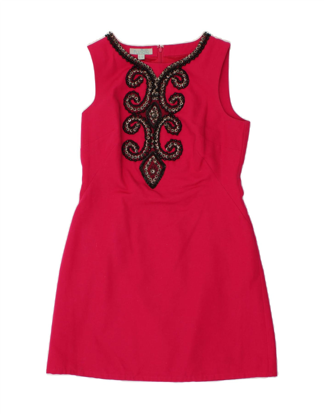 MONSOON Womens Sleeveless Sheath Dress UK 14 Medium Pink Cotton Vintage Monsoon and Second-Hand Monsoon from Messina Hembry 