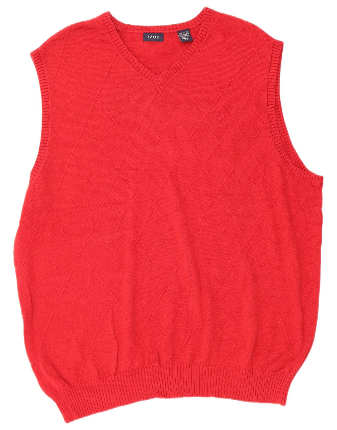 IZOD Mens Vest Tank Top Large Red Cotton