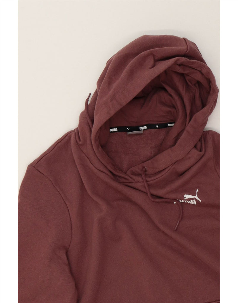 PUMA Womens Hoodie Jumper UK 14 Medium Maroon Cotton Vintage Puma and Second-Hand Puma from Messina Hembry 