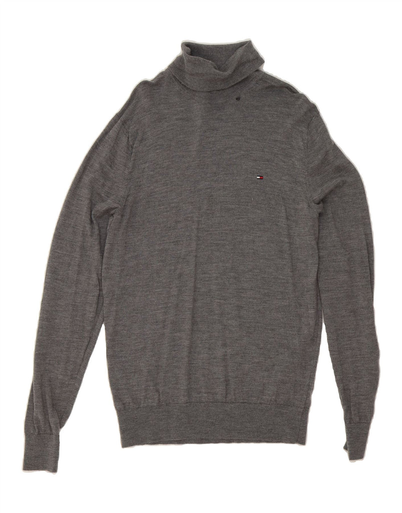 TOMMY HILFIGER Mens Roll Neck Jumper Sweater XL Grey Merino Wool Vintage Tommy Hilfiger and Second-Hand Tommy Hilfiger from Messina Hembry 