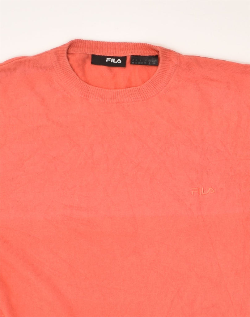 FILA Mens Crew Neck Jumper Sweater Small Orange Cotton | Vintage Fila | Thrift | Second-Hand Fila | Used Clothing | Messina Hembry 