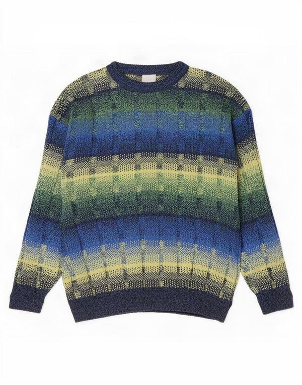 Vintage Mens Crew Neck Jumper Sweater IT 52 Large Multicoloured Geometric
