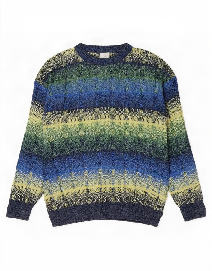 Vintage Mens Crew Neck Jumper Sweater IT 52 Large Multicoloured Geometric