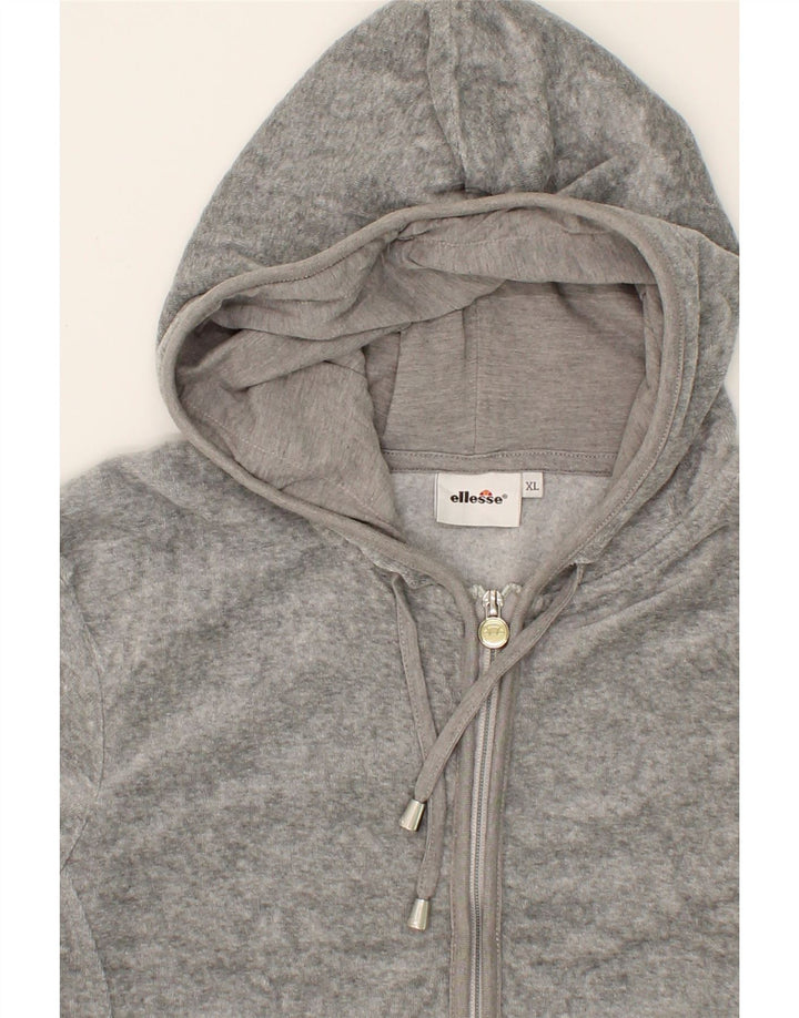 ELLESSE Womens Zip Hoodie Sweater UK 18 XL Grey Cotton Vintage Ellesse and Second-Hand Ellesse from Messina Hembry 