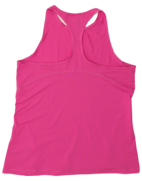 Nike Womens Dri Fit Vest Top UK 14 Large Pink Polyester
