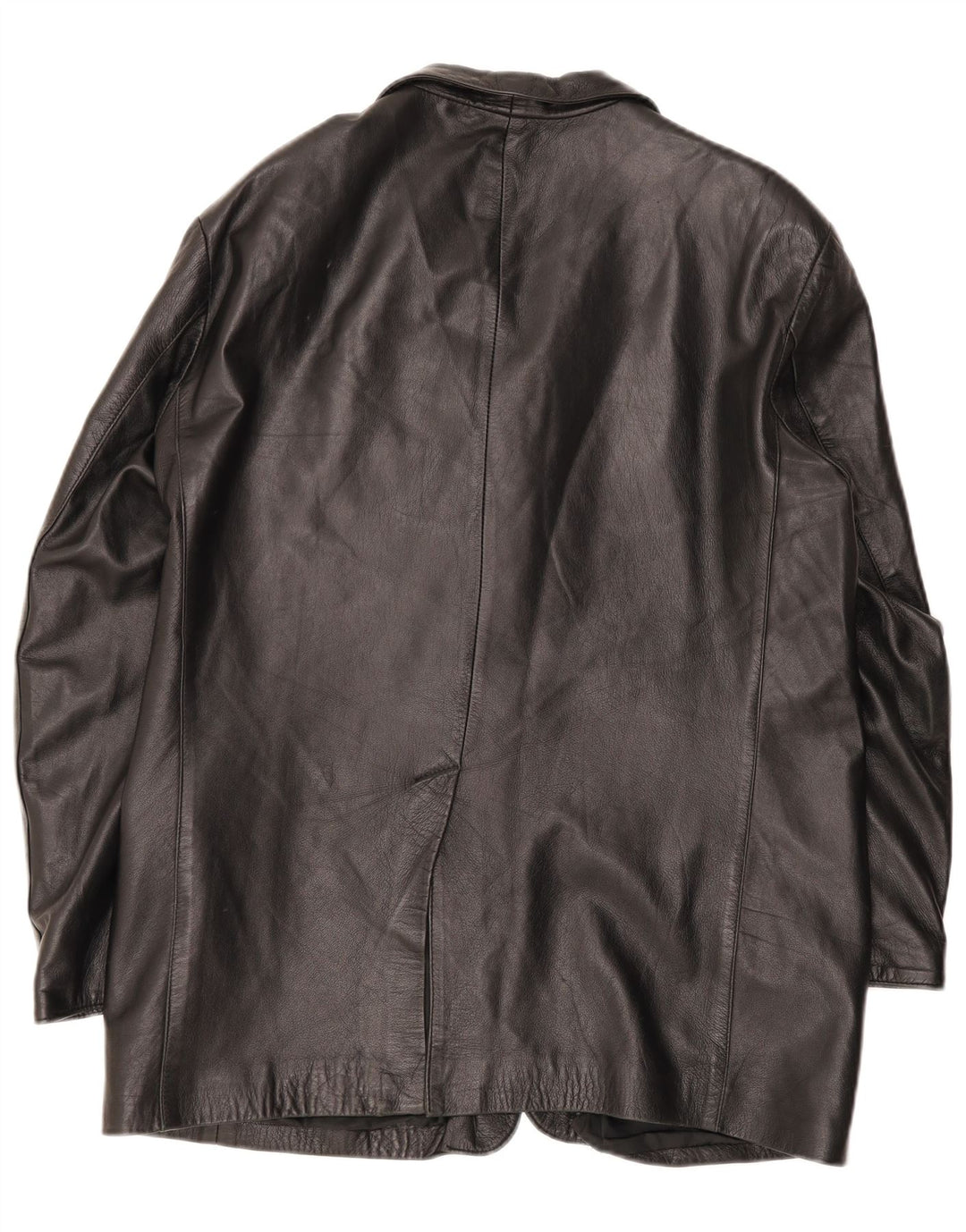 Vintage Mens Leather Jacket IT 54 2XL Black