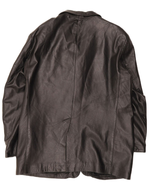 Vintage Mens Leather Jacket IT 54 2XL Black