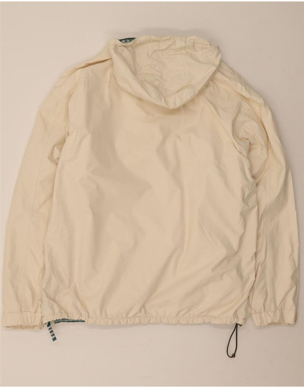 Joules Womens Hooded Oversized Anorak Jacket UK 16 Large White Polyester