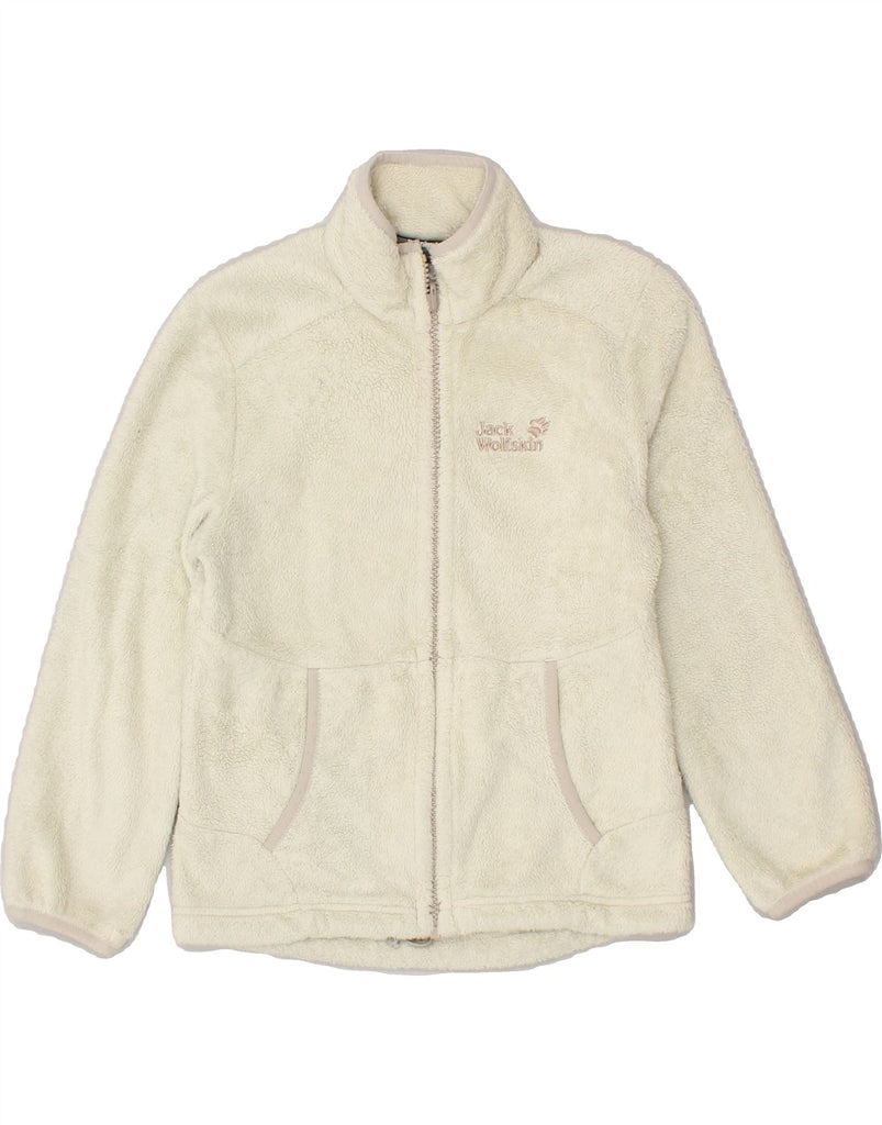 JACK WOLFSKIN Girls Fleece Jacket 7-8 Years Beige Polyester | Vintage Jack Wolfskin | Thrift | Second-Hand Jack Wolfskin | Used Clothing | Messina Hembry 