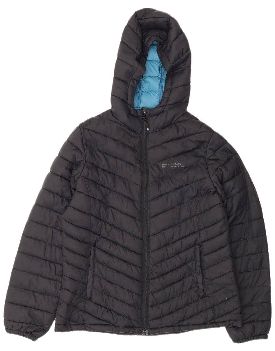 Mountain Warehouse Womens Hooded Padded Jacket UK 14 Large Navy Blue Nylon