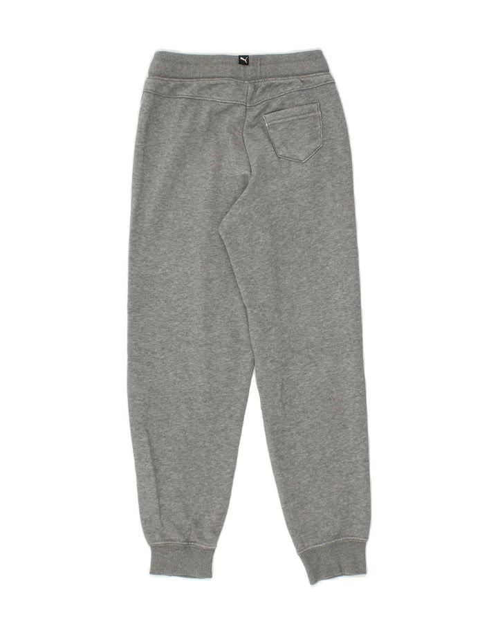 PUMA Boys Graphic Tracksuit Trousers Joggers 9-10 Years Medium Grey Cotton Vintage Puma and Second-Hand Puma from Messina Hembry 