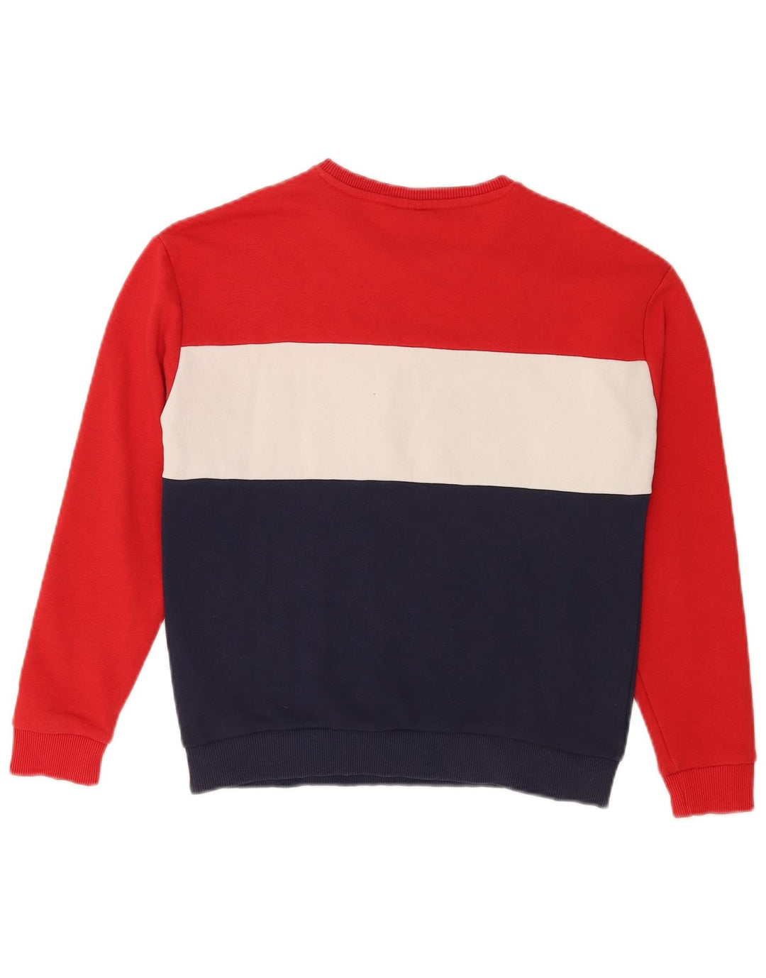 Fila Womens Graphic Oversized Sweatshirt Jumper UK 10 Small Red Colourblock