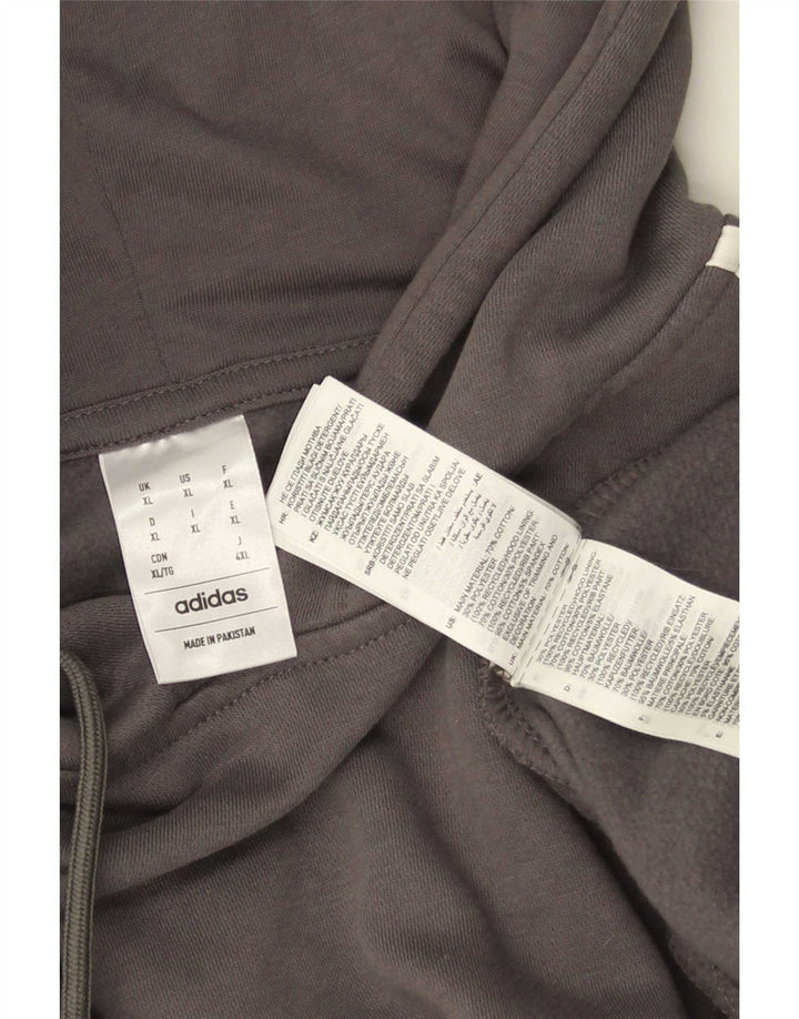 Adidas Mens Hoodie Jumper XL Grey Cotton
