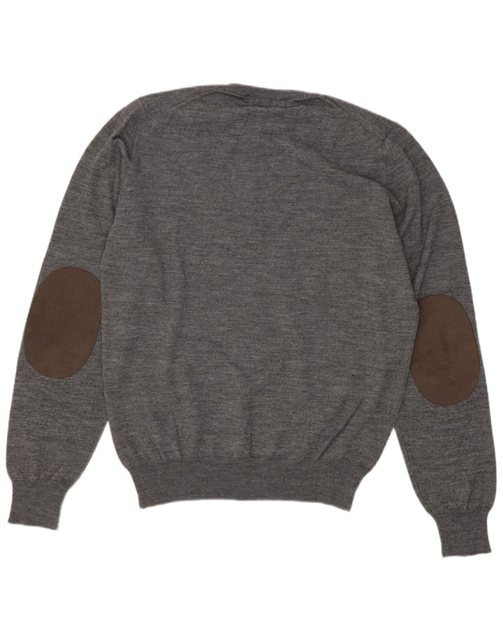 Liu Jo Womens Crew Neck Jumper Sweater UK 10 Small Grey Virgin Wool