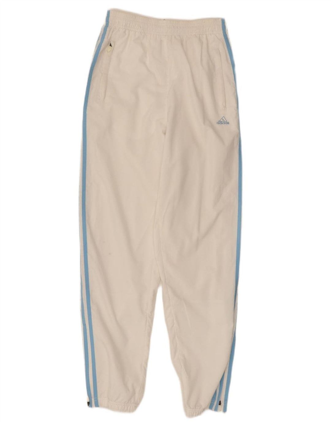 ADIDAS Womens Tracksuit Trousers Joggers UK 10 Small White Polyester