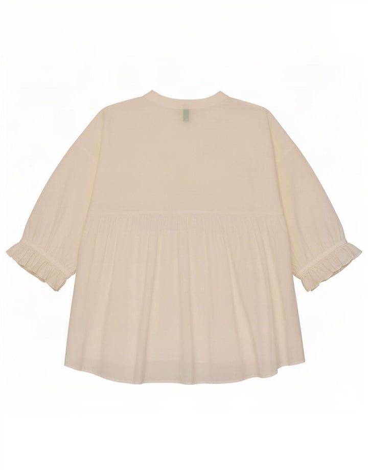 Benetton Womens 3/4 Sleeve Tunic Top UK 16 Large White