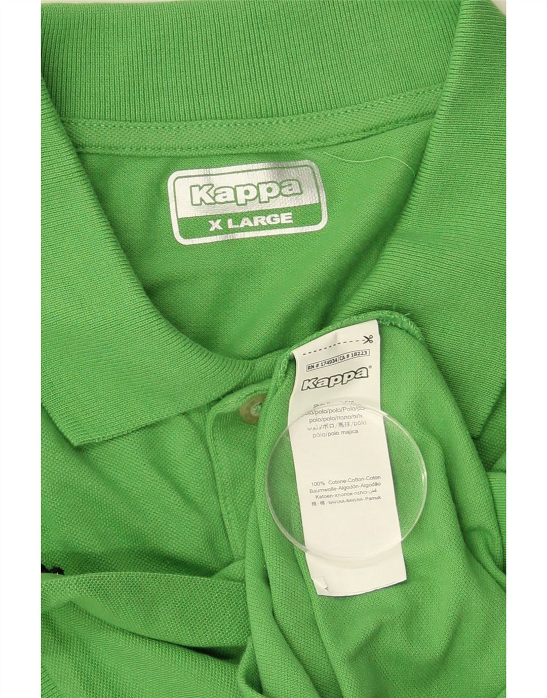 KAPPA Mens Polo Shirt XL Green Cotton Vintage Kappa and Second-Hand Kappa from Messina Hembry 