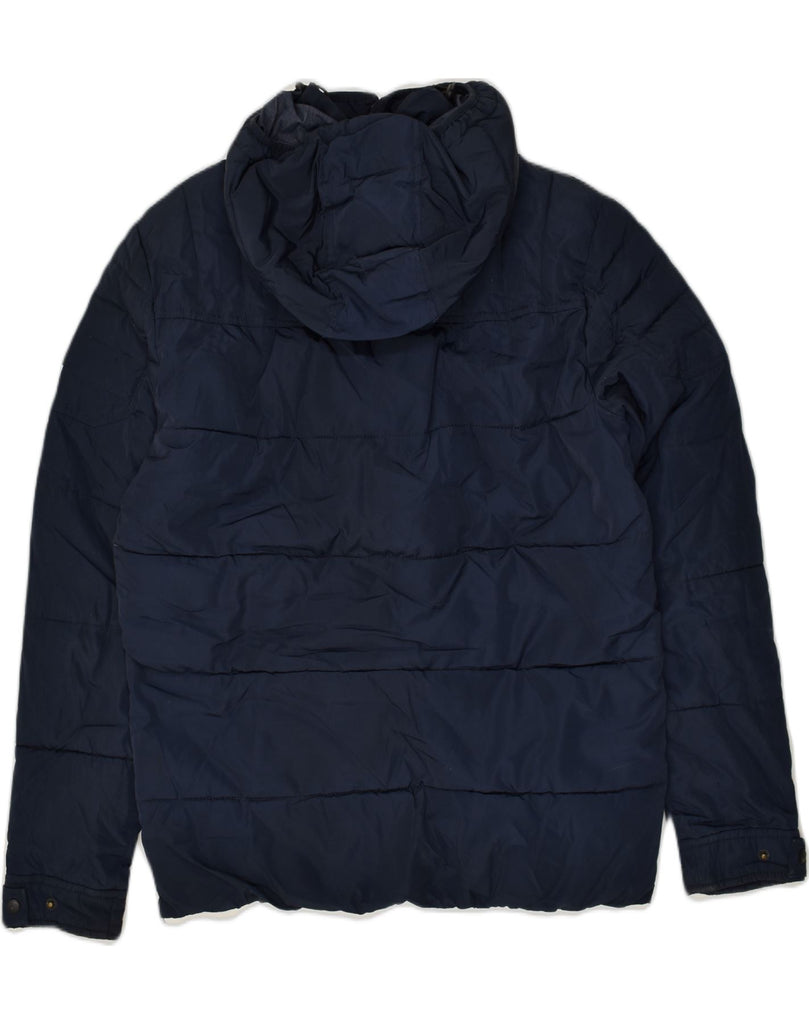 JACK & JONES Mens Hooded Padded Jacket UK 40 Large Navy Blue Polyester | Vintage Jack & Jones | Thrift | Second-Hand Jack & Jones | Used Clothing | Messina Hembry 