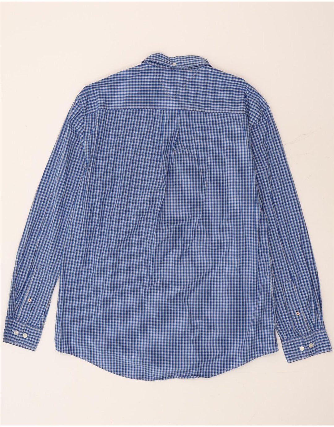 Tommy Hilfiger Mens Shirt XL Blue Gingham Cotton