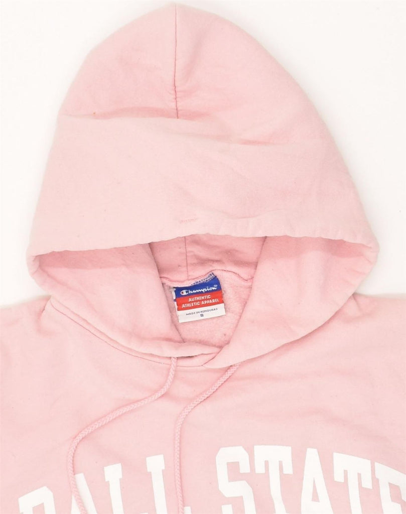 CHAMPION Womens Graphic Hoodie Jumper UK 10 Small Pink | Vintage Champion | Thrift | Second-Hand Champion | Used Clothing | Messina Hembry 