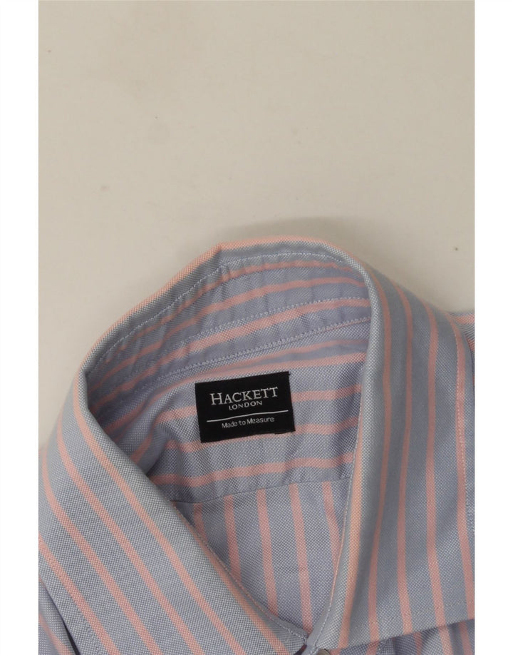 Hackett Mens Formal Shirt Medium Blue Striped