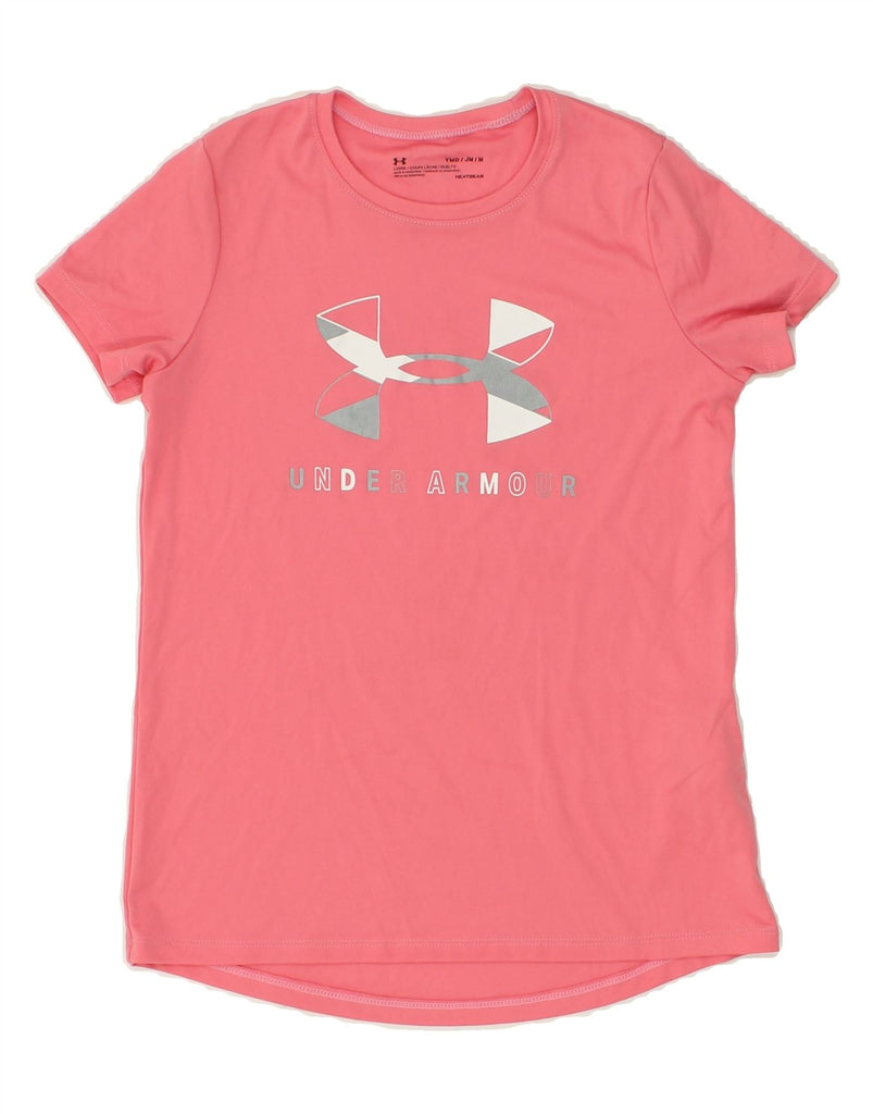 UNDER ARMOUR Girls Graphic T-Shirt Top 9-10 Years Medium  Pink Polyester | Vintage Under Armour | Thrift | Second-Hand Under Armour | Used Clothing | Messina Hembry 